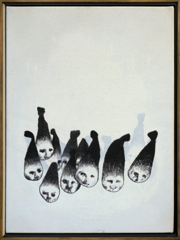 Irtolaiset (2019), serigrafia kankaalle, 71 cm x 53 cm (kehystettynä)